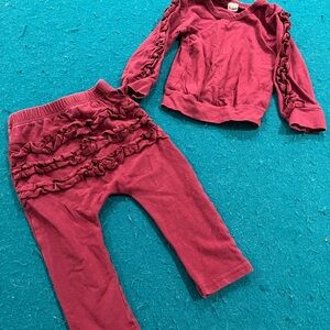 Ruffled Burgundy Toddler Outfit